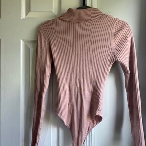 Love Tree Pink Ribbed Bodysuit